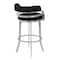 Armen Living Prinz 26" Counter Height Swivel Black Faux Leather and Brushed Stainless Steel Bar Stool LCPRBABLBS26 - alternate 7